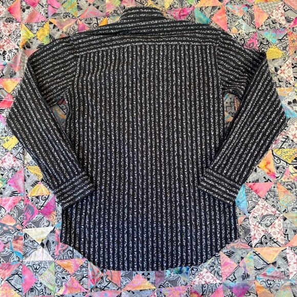 Bugatchi Size Small Black Gray Print Button Up Shirt Pristine Cond . Striped - Picture 7 of 8